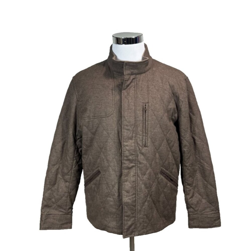 Untuckit Quilted Field Barn Jacket  Zip Chest Pocket Brown Regular Fit Mens XL